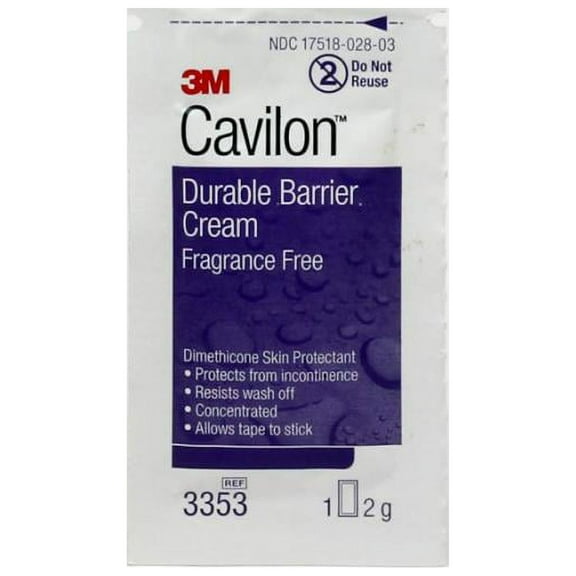 3M Cavilon Durable Barrier Cream - 2 gram Individual Packet, Unscented, 20 Count