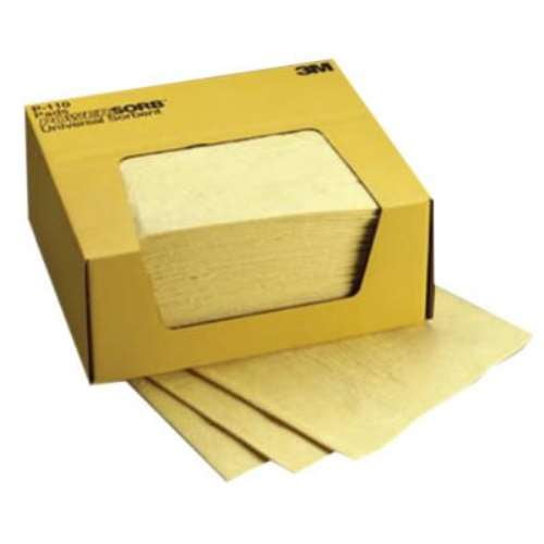 3M Chemical Sorbent Pads, Absorbs 4.25 gal, 13 7/8" x 6 1/8", 200/CS (498-P-110)