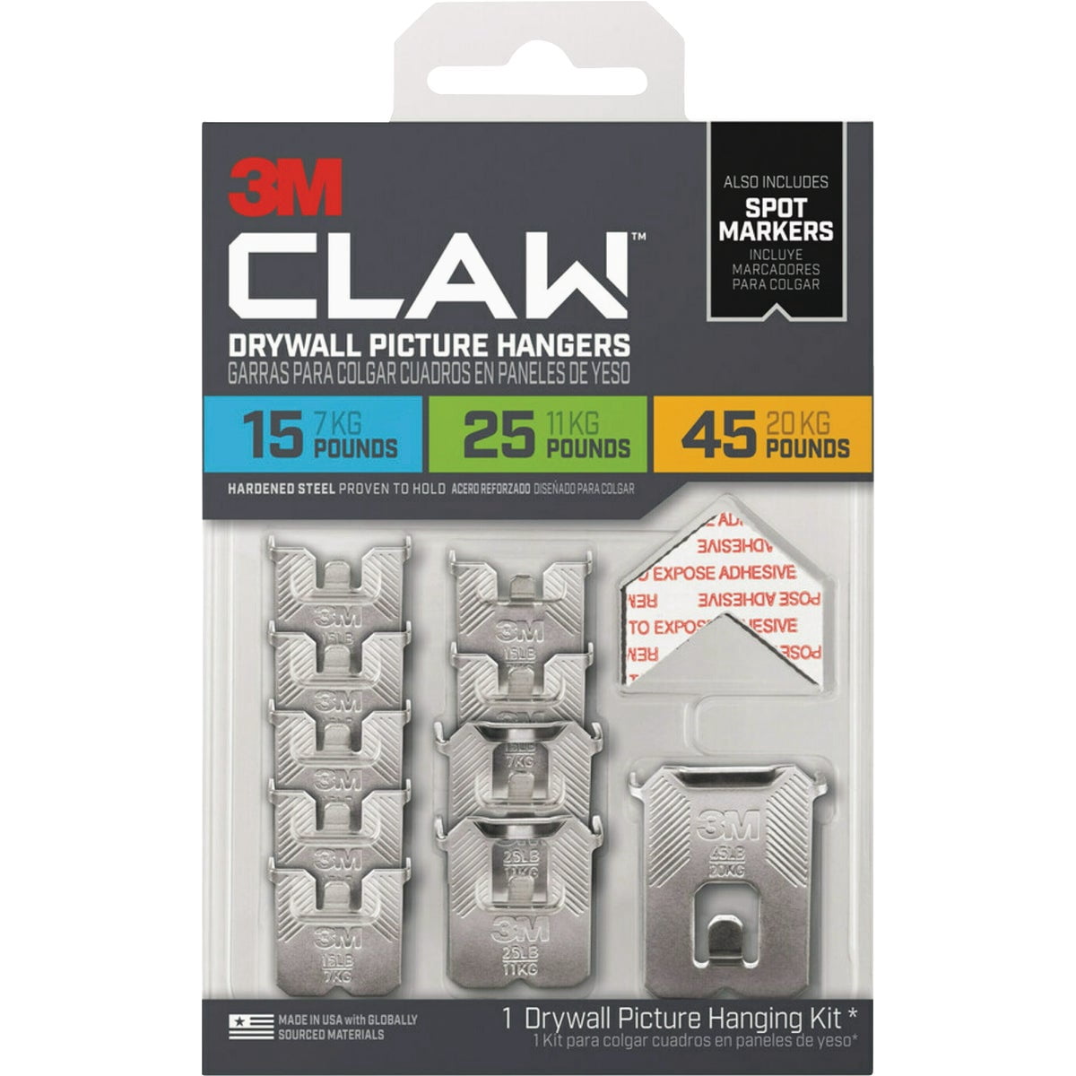 3M Claw Drywall Picture Hanger,Silver