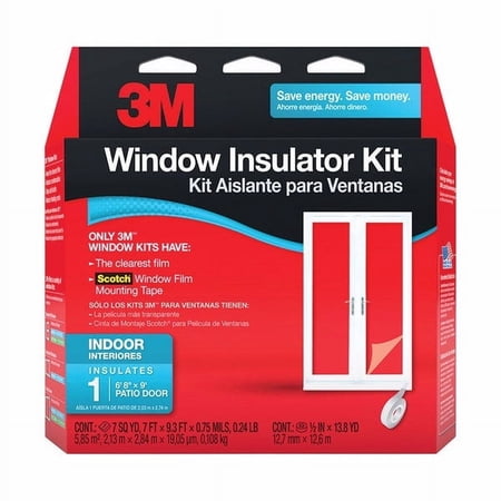 1 pc 3M Clear Plastic Window Insulation Kit 9 L ft. x 0.75 mil. Thick