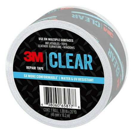 3M Clear Repair Tape, 1.88 inches x 20 yards, 1 Roll