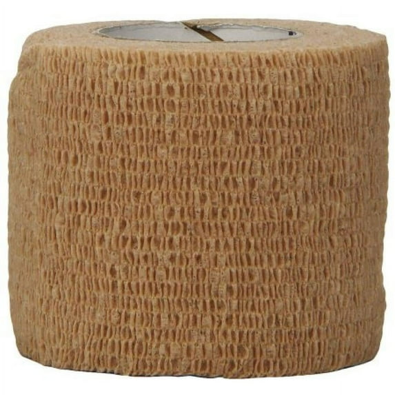 3M Coban Cohesive Bandage, Non-Woven/Elastic/Latex, 2 In. x 5 Yd., Standard Compression, Self-Adherent Closure, Tan, Non-Sterile, 16 Count