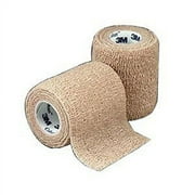 3M Coban Cohesive Bandage Standard Compression Self-adherent Closure Tan 4 Inch X 5 Yard, 2 Pack