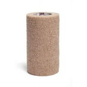 3M Coban LF Cohesive Bandage, Elastic/Non-woven, Standard Compression, Self-adherent Closure, 4 Inches x 5 Yards, Tan, Non-sterile, Latex-free, 18 Count