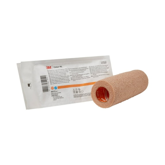 3M Coban LF Elastic / NonWoven Self-Adherent Cohesive Bandage Beige Sterile 6" x 5 Yd 12 Ct