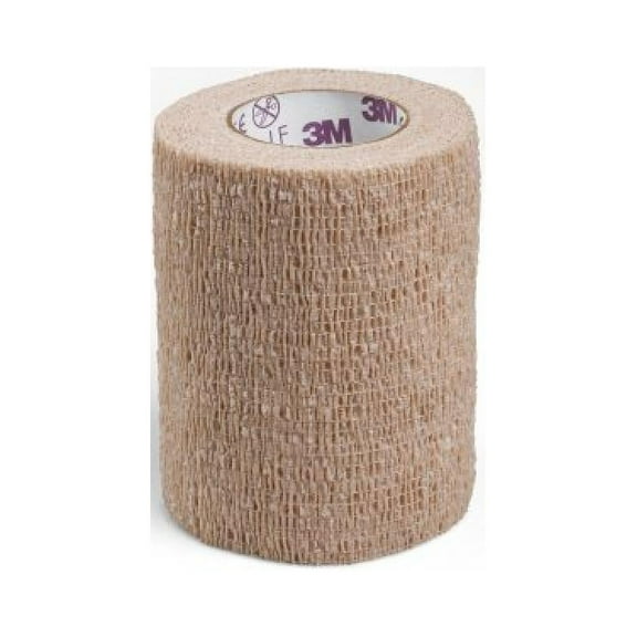 3M Coban LF Self-Adherent Bandage, 3 Inches x 5 Yards, Standard Compression, Tan, Sterile, 24 Count