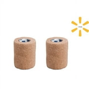 3M Cohesive Bandage Coban 3 Inch X 5 Yard Standard Compression Self-adherent Closure Tan, 2 Rolls - 1583