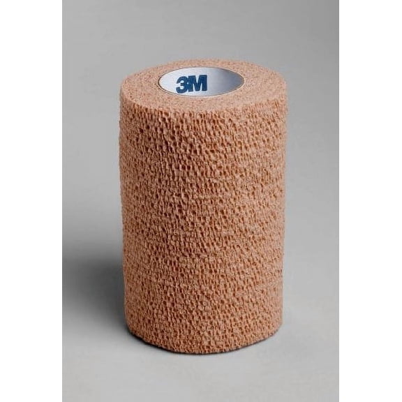 3M Coban Standard Compression Self-Adherent Closure Adhesive Bandage, Tan, 4 Inch x 5 Yard