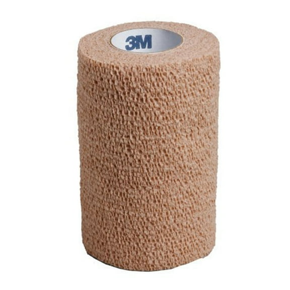 3M Coban Standard Compression Self-Adherent Closure Adhesive Bandage, Tan, 4 Inch x 5 Yard
