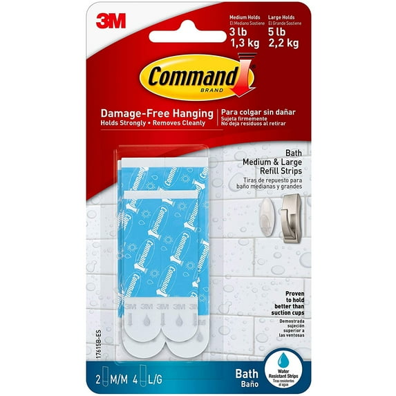 Command 17615B Replacement Strip, White, 3 to 5 lb