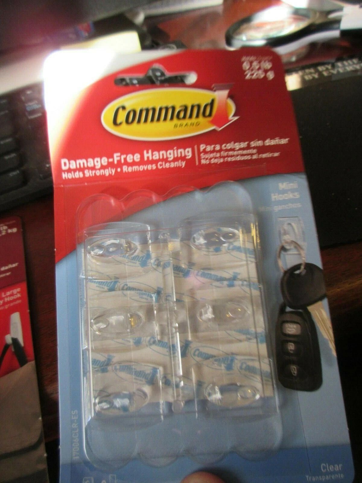 3M Command Clear 6 Mini Hooks 8 Strips Damage Free Hanging