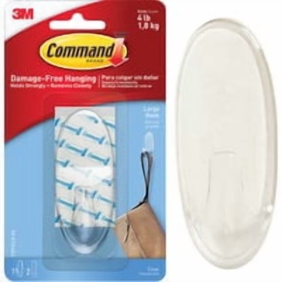 3M Command Clear Adhesive Hook - Pack of 12 Everyday Supply Pack