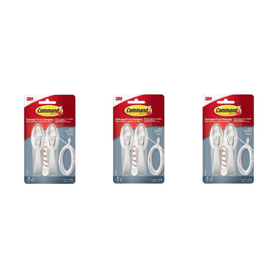 3M Command Wall Cord Holder, Cable Bundlers Organizer Damage Free Adhesive Hook White, 3 Pack