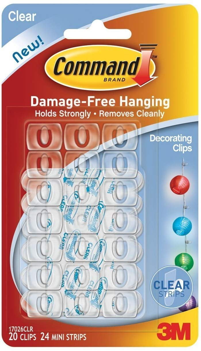 Command Decorating Clips Clear - Mounting Strips - 80 Clips