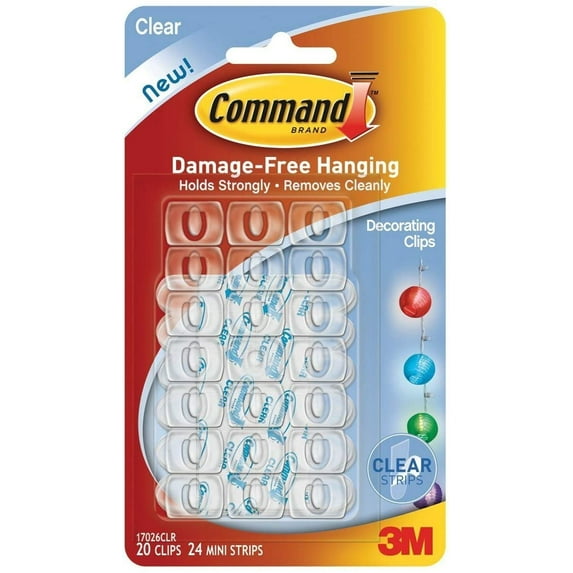 Command Decorating Clips Clear - Mounting Strips - 80 Clips