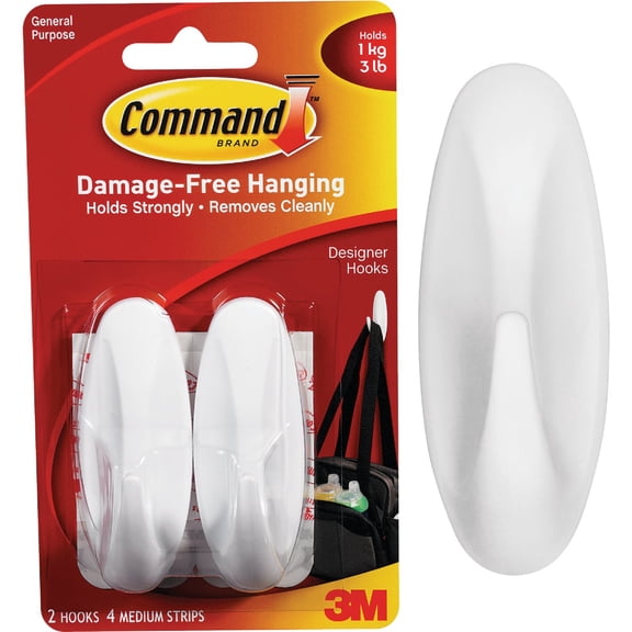 3M Command Designer Adhesive Hook - Pack of 4