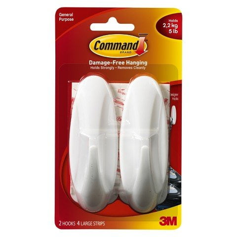 3M Command General Purpose Large Designer Damage Free Hanging Hooks 2-pk - NEW