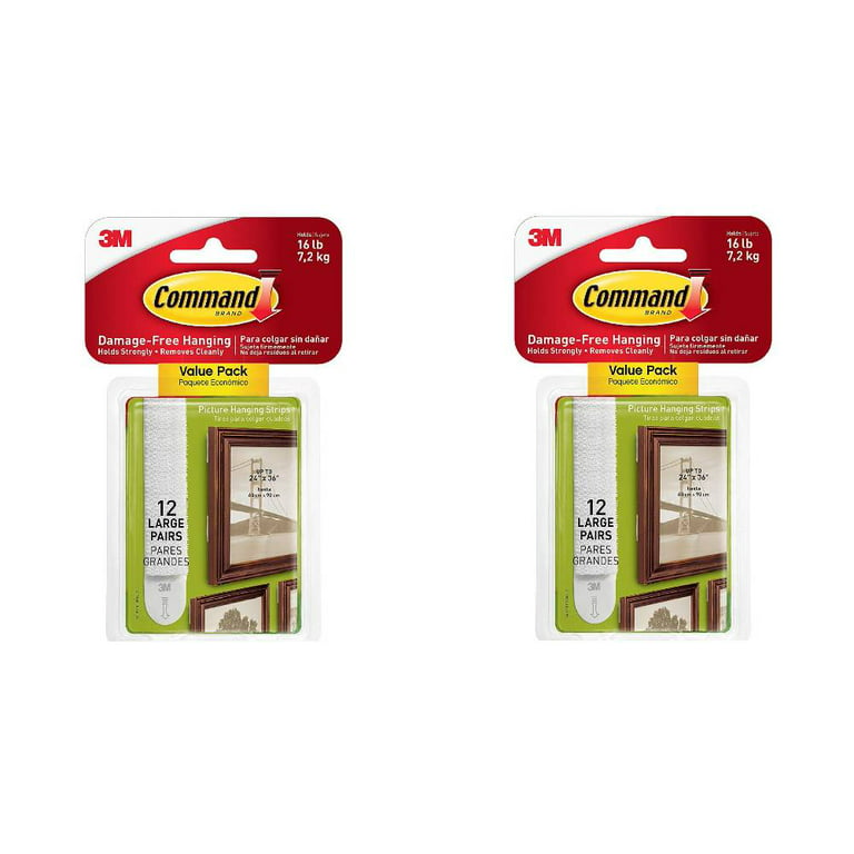 Command Picture Hanging Strips, Holds 16 lbs, Large, White (17206-ES)