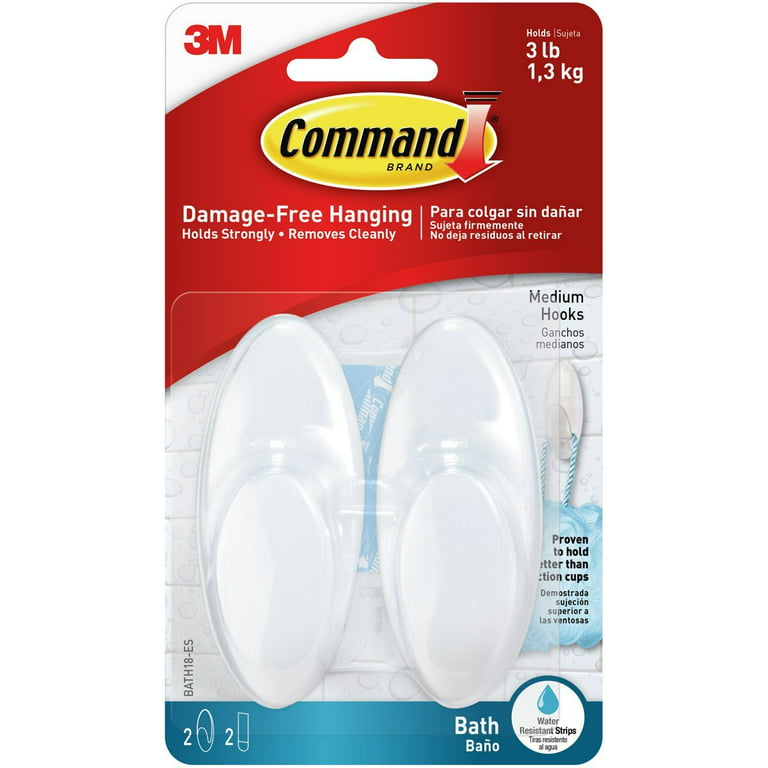 3M Command Water Resistant Strips Hook Damage-free Hanging