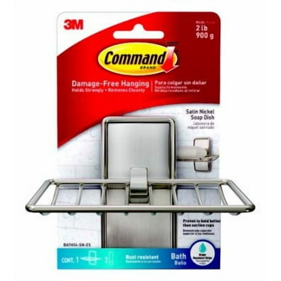 3M Command Medium Metal Holder - Wall Hook, Nickel - 1 Pack, 4.92 In.