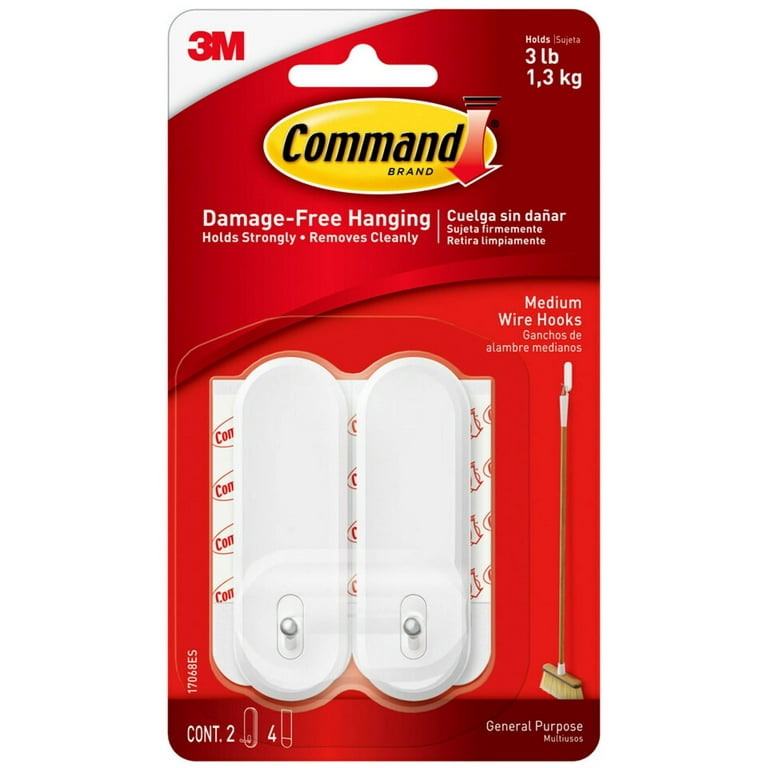 3M Command General Purpose Hooks, Medium - 2 pack