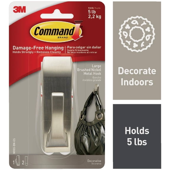 3M Command Metal Decorative Adhesive Hook - Pack of 8