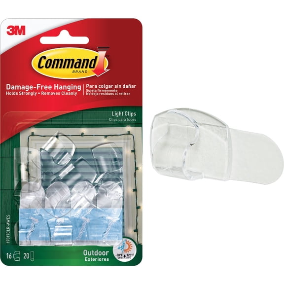 3M Command Outdoor Light Clips - Pack of 8