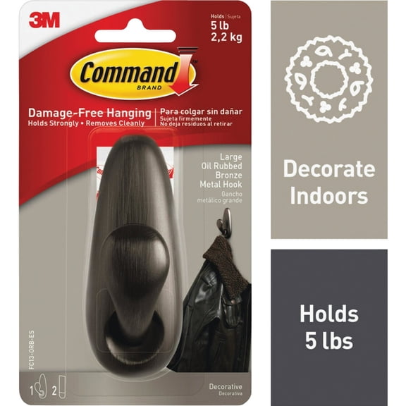 3M Command Outdoor Metal Adhesive Hook - Pack of 8