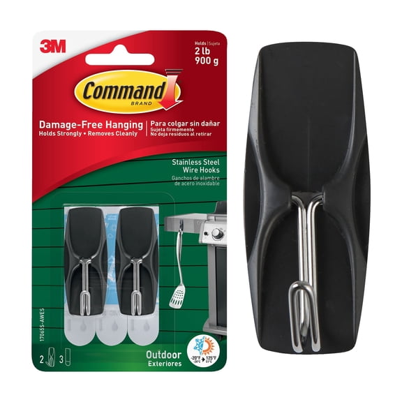 3M Command Outdoor Stainless Steel Wire Hook - Pack of 24