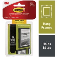 3M Command Picture Hanging Adhesive Strips - Pack of 12 Contractor Value Pack