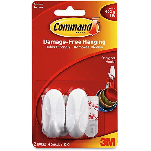3M Command Strips 17082 Small Designer Hooks with Command Adhesive