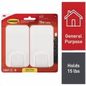 3M Command X-Large Adhesive Hook - Pack of 12 Bulk Case Pack