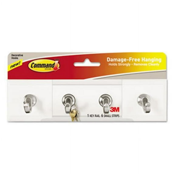 3M-Commercial Tape Div. HOM18Q Decorative Key Rail - White & Silver
