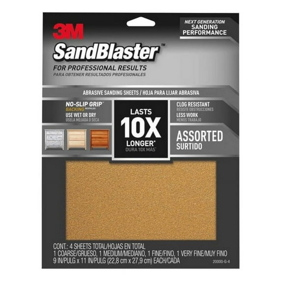 3M Company 20000-G-4 4PK 9x11 Sandpaper
