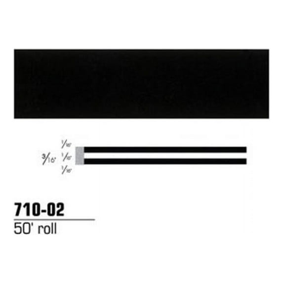 3M Company 3MS-71002 Double Stripe Tape - Black 0.19 in. x 50 ft.
