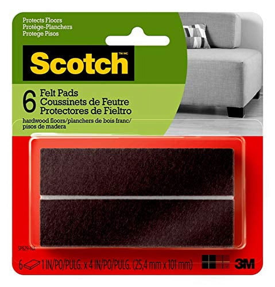 Brown Adhesive Felt Floor Protector Strips, 6-Pack