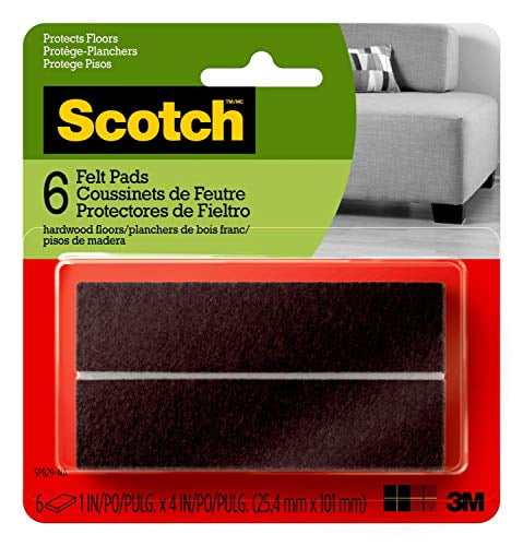Brown Adhesive Felt Floor Protector Strips, 6-Pack