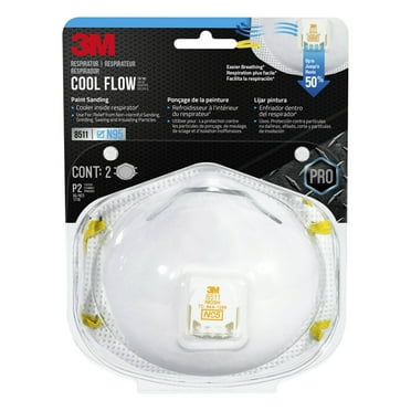 3M Cool Flow™ Valve Respirator 8511, N95, 2 per Pack