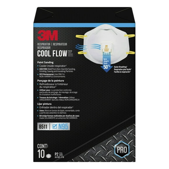 3M™ Cool Flow™ Valve Respirator 8511, N95, White, 10 Masks