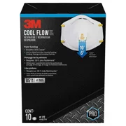 3M Cool Flow Valve Respirator 8511, N95, White, 10 Masks