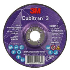 3M Cubitron 3 Cut and Grind Wheel, 90013, 36+, T27, 4 in x 5/32 in x 5/8 in (100 x 4.2 x 15.88 mm), ANSI, 10/Pack, 20 ea/Case (Case of 20) SKU 7100305443