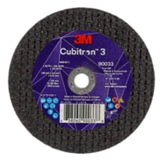 3M Cubitron 3 Cut-Off Wheel, 90033, 60+, T1, 4 in x 0.035 in x 3/8 in (100 x 0.9 x 9.53 mm), ANSI, 25/Pack, 50 ea/Case (Case of 50) SKU 7100303857