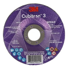3M Cubitron 3 Cut-Off Wheel, 90044, 36+, T27, 4-1/2 in x 1/8 in x 7/8 in (115 x 3 x 22.23 mm), ANSI, 25/Pack, 50 ea/Case (Case of 50) SKU 7100304009