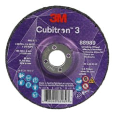 3M Cubitron 3 Depressed Center Grinding Wheel, 88989, 36+, T27, 4 in x 1/4 in x 5/8 in (100x6x15.88mm) ANSI, 10/Pack, 20 ea/Case (Case of 20) SKU 7100303964