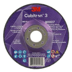 3M Cubitron 3 Depressed Center Grinding Wheel, 90007, 36+, T27, 5 in x 1/4 in x 7/8 in (125x6x22.23mm) ANSI, 10/Pack, 20 ea/Case (Case of 20) SKU 7100303967