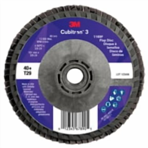 3M Cubitron 3 Flap Disc 1169F, 40+, T29-Conical Quick Change, 4 in x 3/8 in- 24