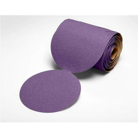 3M Cubitron II 5 in. Dia. 120 Grit Ceramic Adhesive PSA 775L Disc-Roll, Purple