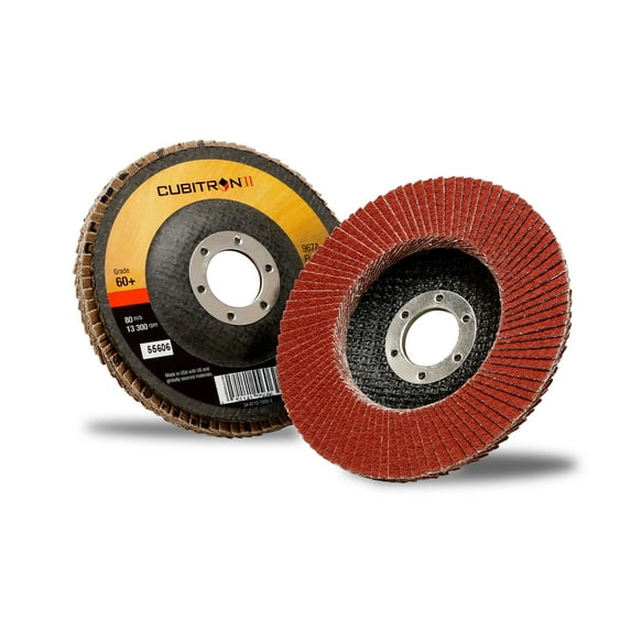 3M Cubitron II Flap Disc 967A, T27, 7 in x 7/8 in, 80+ Y-weight, 5 per case
