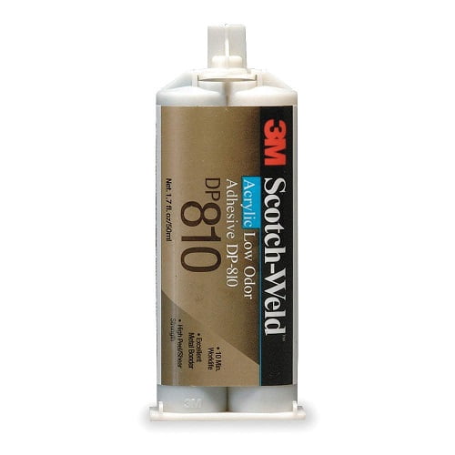 3M 49077 Scotch-Weld DP810 Low Odor Acrylic Adhesive, 50mL, Black