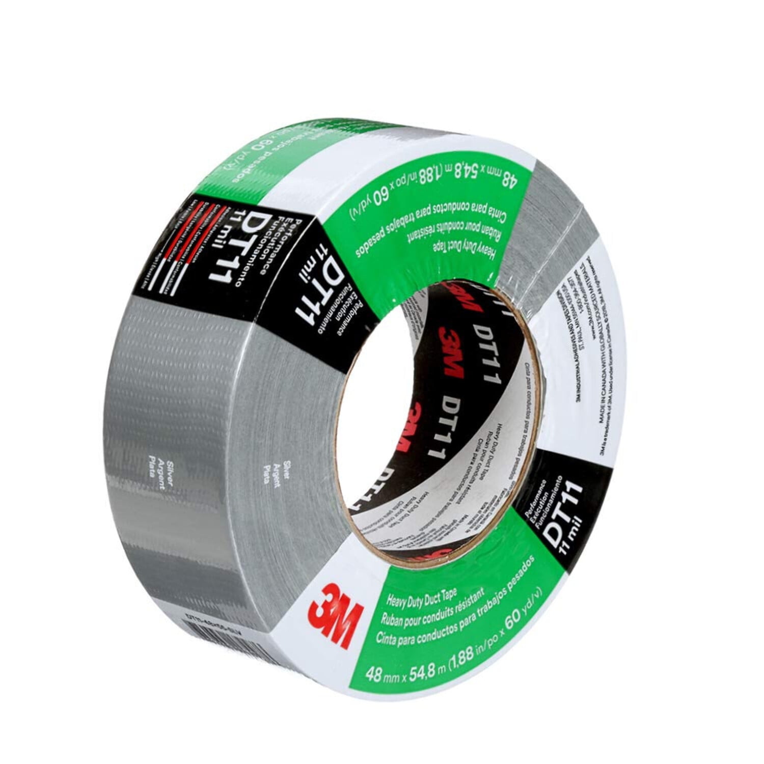 3M DT11 Heavy Duty Duct Tape, Black, 48 mm x 54.8 m x 11 mil High